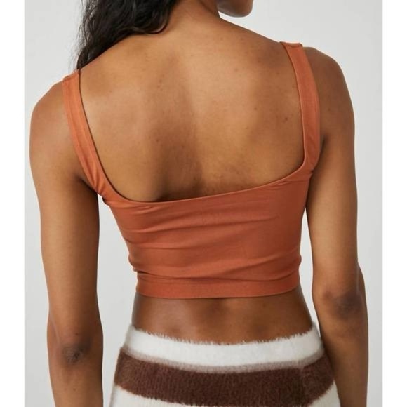 FREE PEOPLE scoop neck crop top in sienna
 Orange Crop Top Size XS/S NWOT - Picture 3 of 5